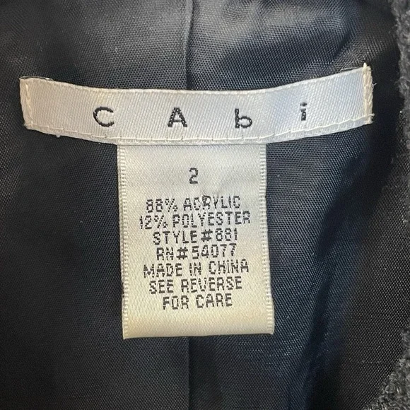 CAbi Womens 2‎ Blazer Jacket Black Textured Tweed 3 Button #881 Professional - Picture 6 of 10